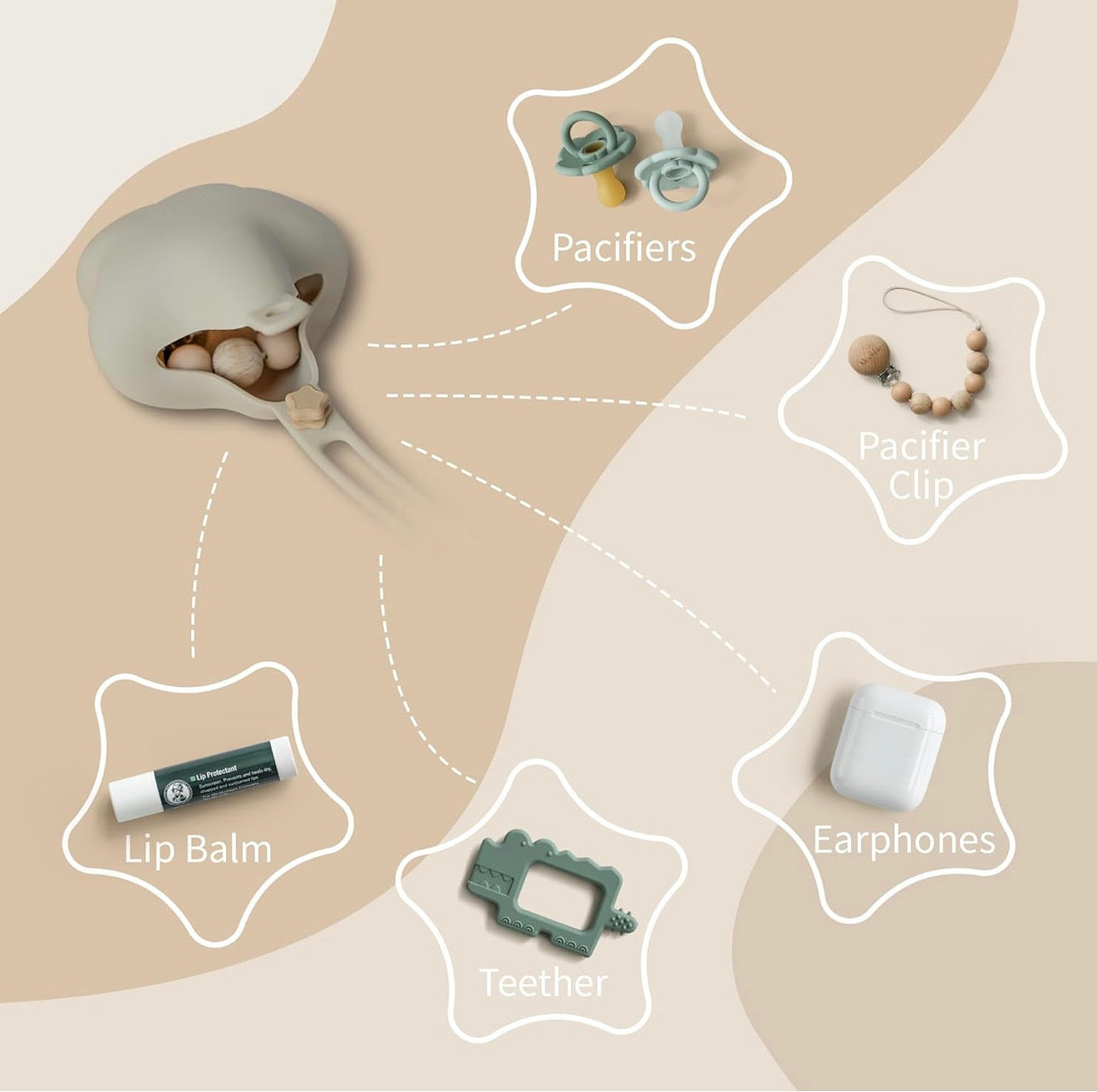 Lily box - Premium Silicone Pacifier Holders